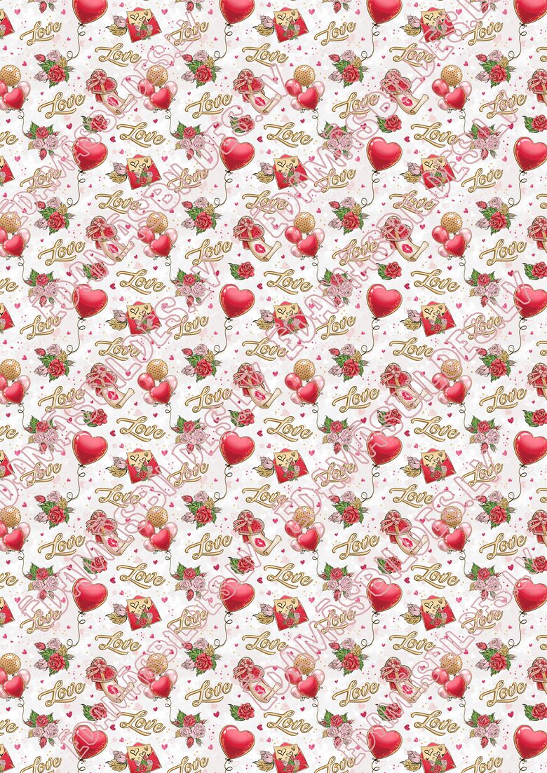 Chocolate Transfer Sheets "Valentine's Day Nr2" ar apdruku